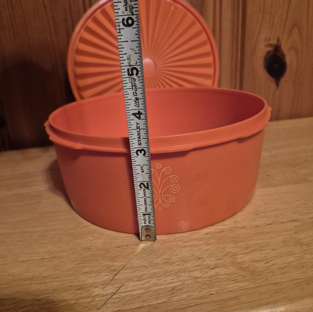 ❤️‍🔥 Vintage Tupperware Orange Servalier Storage Container Canister w/ Lid